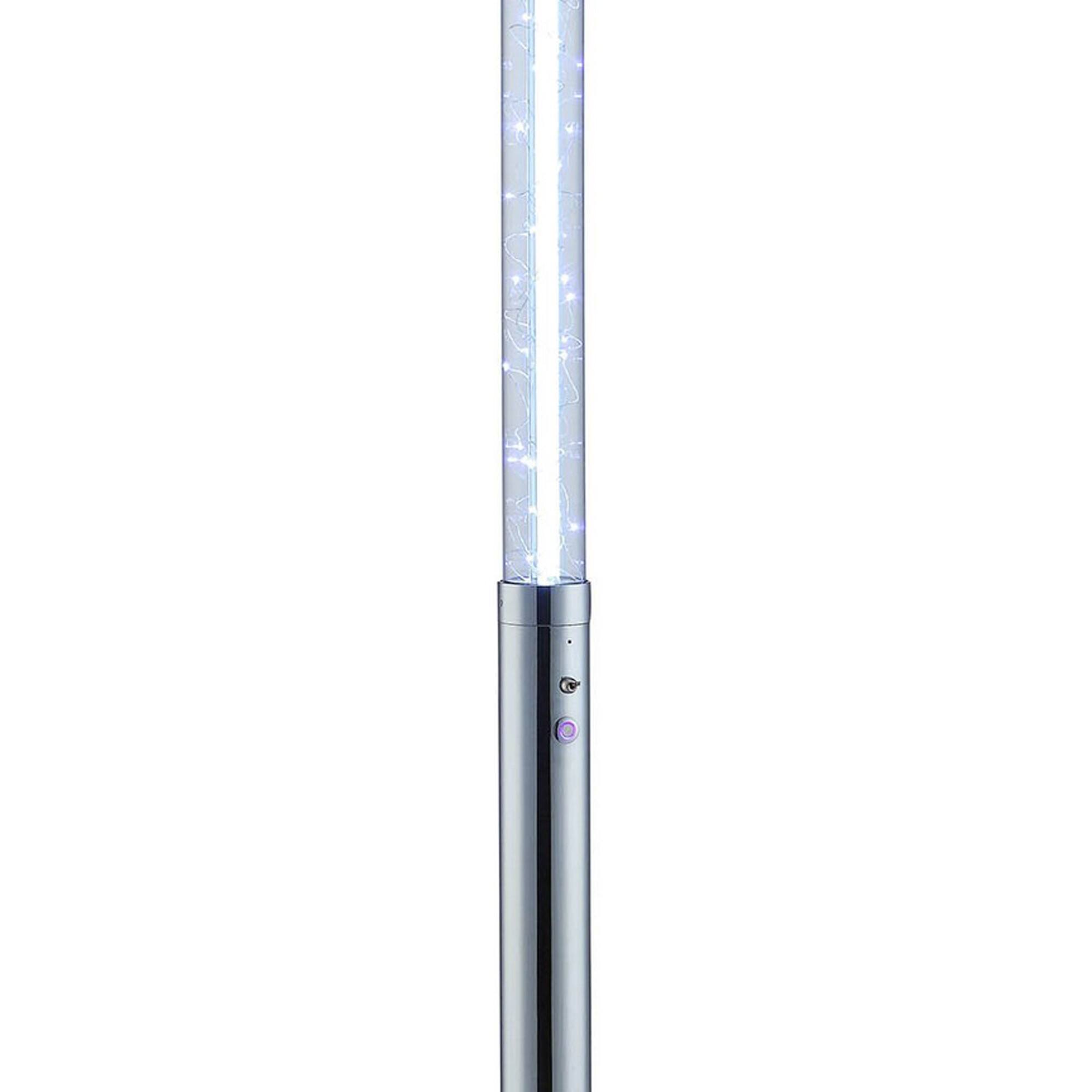Angle. Manhattan Lane - 62 Inch Floor Lamp, Modern Cylindrical Design, Tall Round Chrome Base.