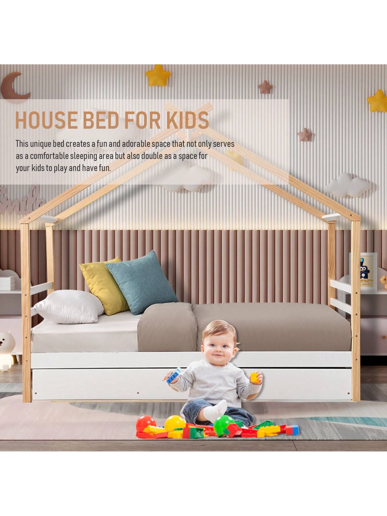 HOUSE BED FOR KIDS

This unique bed creates a fun and adorable space that not only serves as a comfortable sleeping area but also doubles as a space for your kids to play and have fun.