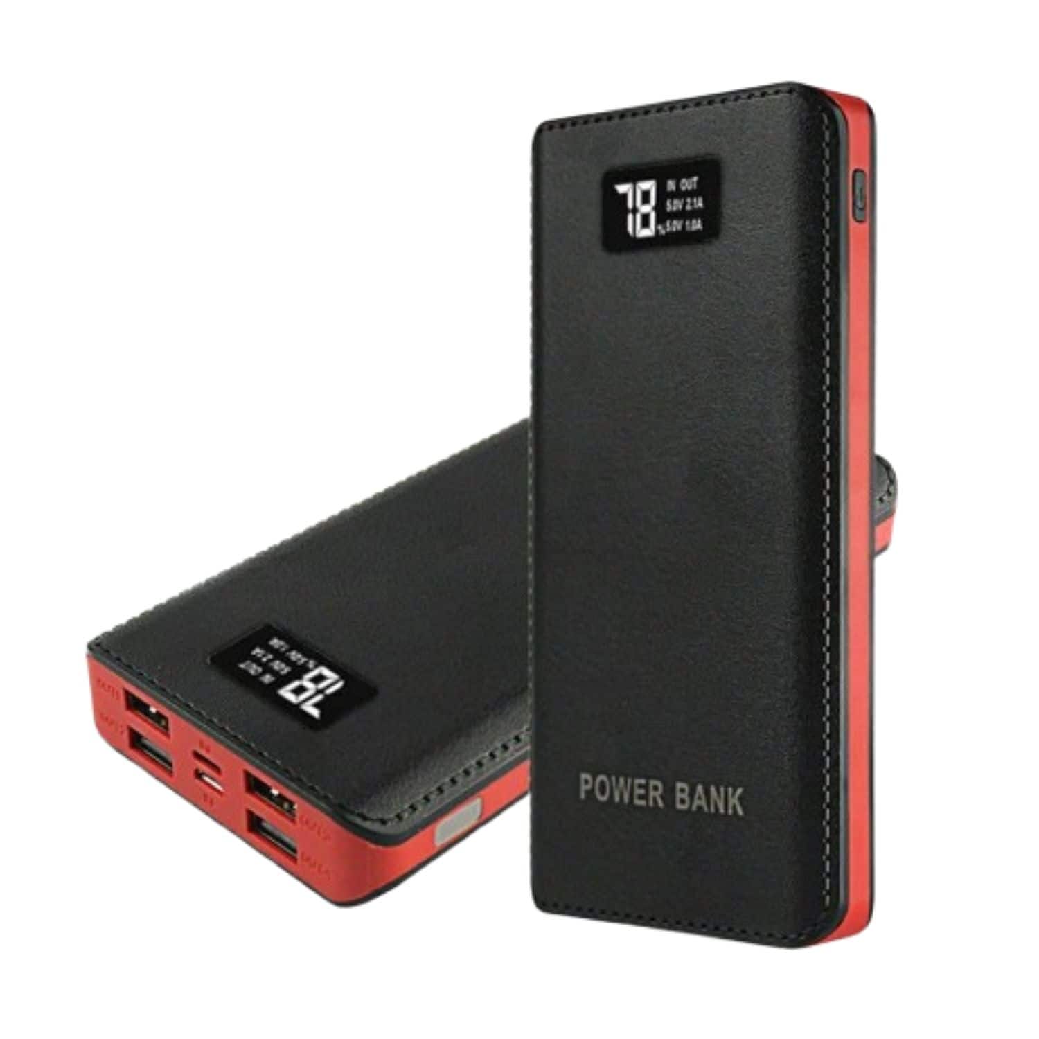Home Collection - Red with LCD Portable Power Bank USB Charger | Fast Charging External Battery Pack