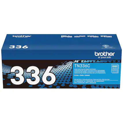 brother
at your side
336
TN336C
HIGH YIELD COLOR TONER CARTRIDGE
CARTOUCHE DE TONER COULEUR A HAUT RENDEMENT
CARTUCHO DE TONER COLORIDO DE ALTO RENDIMIENTO
CARTUCHO DE TONER COLORIDO DE ALTO RENDIMENTO
CYAN / CIAN / CIANO
FOR USE WITH / POUR UTILISER AVEC / PARA USO CON / PARA USO COM
HL-L8250CDN HL-L8350CDW HL-L8350CDWT
MFC-L8600CDW MFC-L8850CDW
3500
page yield / rendement / rendimiento / rendimento
genuine
authentique
original
originals
www.brother.com