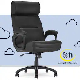 Serta - Serta® Comfort Big & Tall Executive Office Chair, Bonded Leather - Black