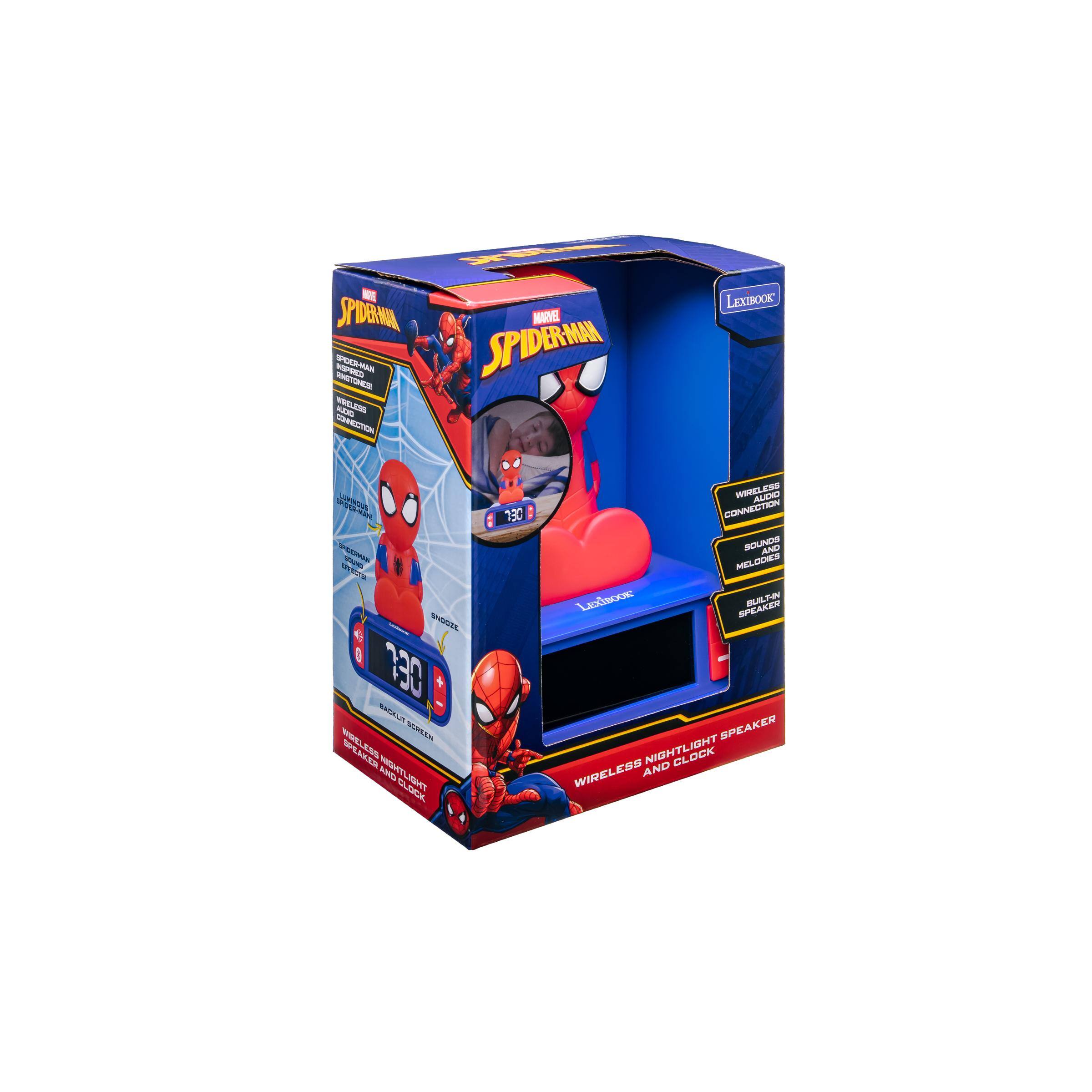 SPORT BURGER SPORENHA MARVEL SPIDER-MAN RIPRED SPIDESHAN WITTERS ESS DIGUA CONNECTION

LEXIBOOK
JUMBA INCOZE 330 BACKLIT WIRL SCREEN SPEAKER NIGHTL AND XOOJO
730
WIRELESS AUDIO CONNECTION SOUNDS AND MELODES LEXIBOOK SPEAKER BUILT-IN SPEAKER WIRELESS AND NIGHTLIGHT CLOCK
