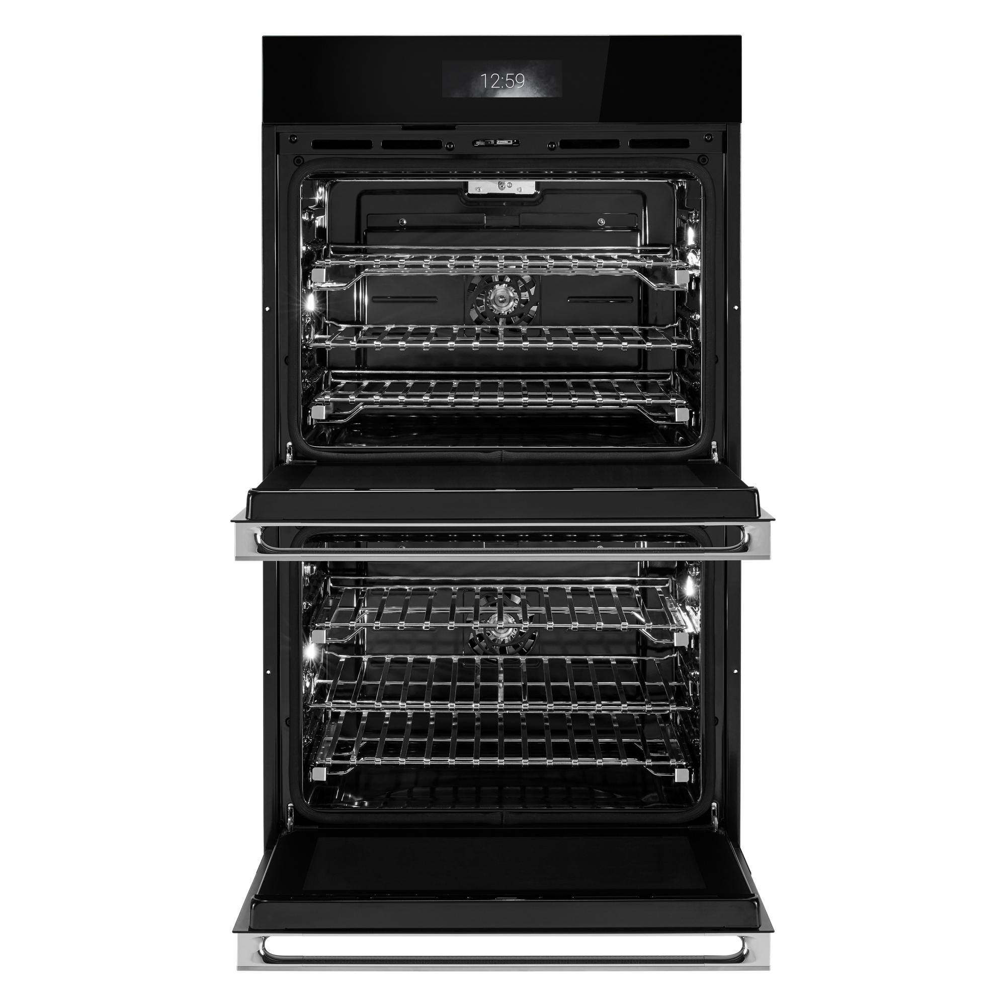 Alt View 1. JennAir - NOIR 30" Built-In Double Electric Convection Wall Oven with with Smooth Glide Flat-Tine Racks - Stainless Steel.
