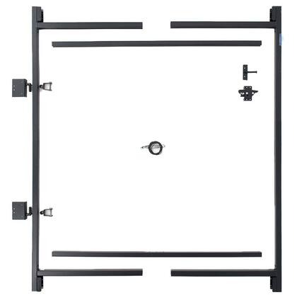 Front. Adjust-A-Gate - Adjust-A-Gate Steel Frame Gate Building Kit, 60"-96 Inch Wide Opening (2 Pack) - Black.