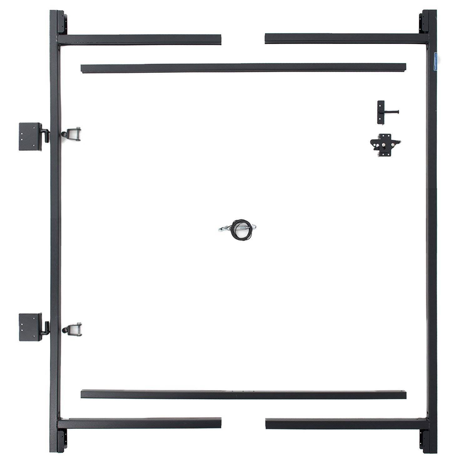 Front. Adjust-A-Gate - Adjust-A-Gate Steel Frame Gate Building Kit, 60"-96 Inch Wide Opening (2 Pack) - Black.