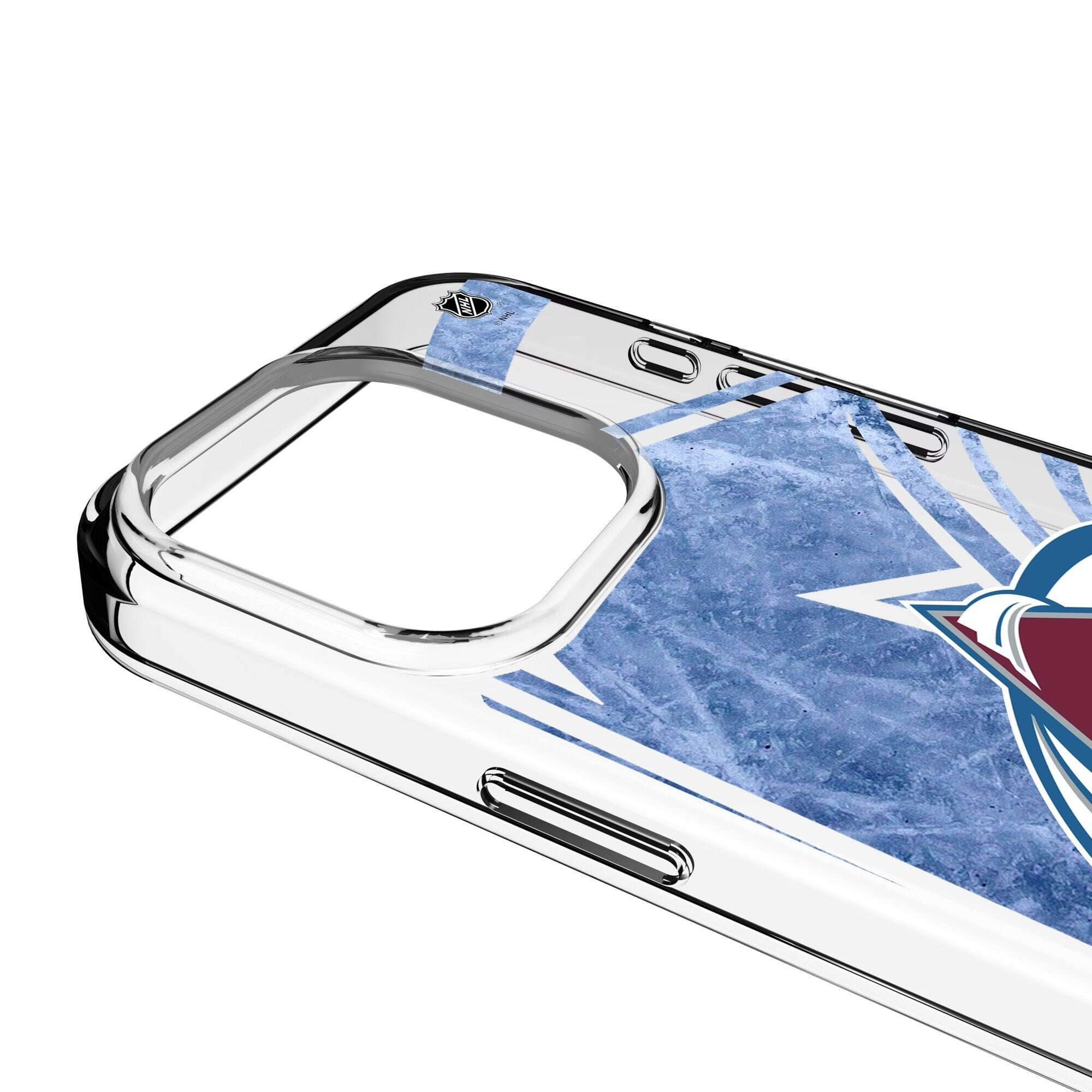 Alt View 2. Keyscaper - Colorado Avalanche iPhone Clear Ice Case - 13 Pro Max - Multicolor.