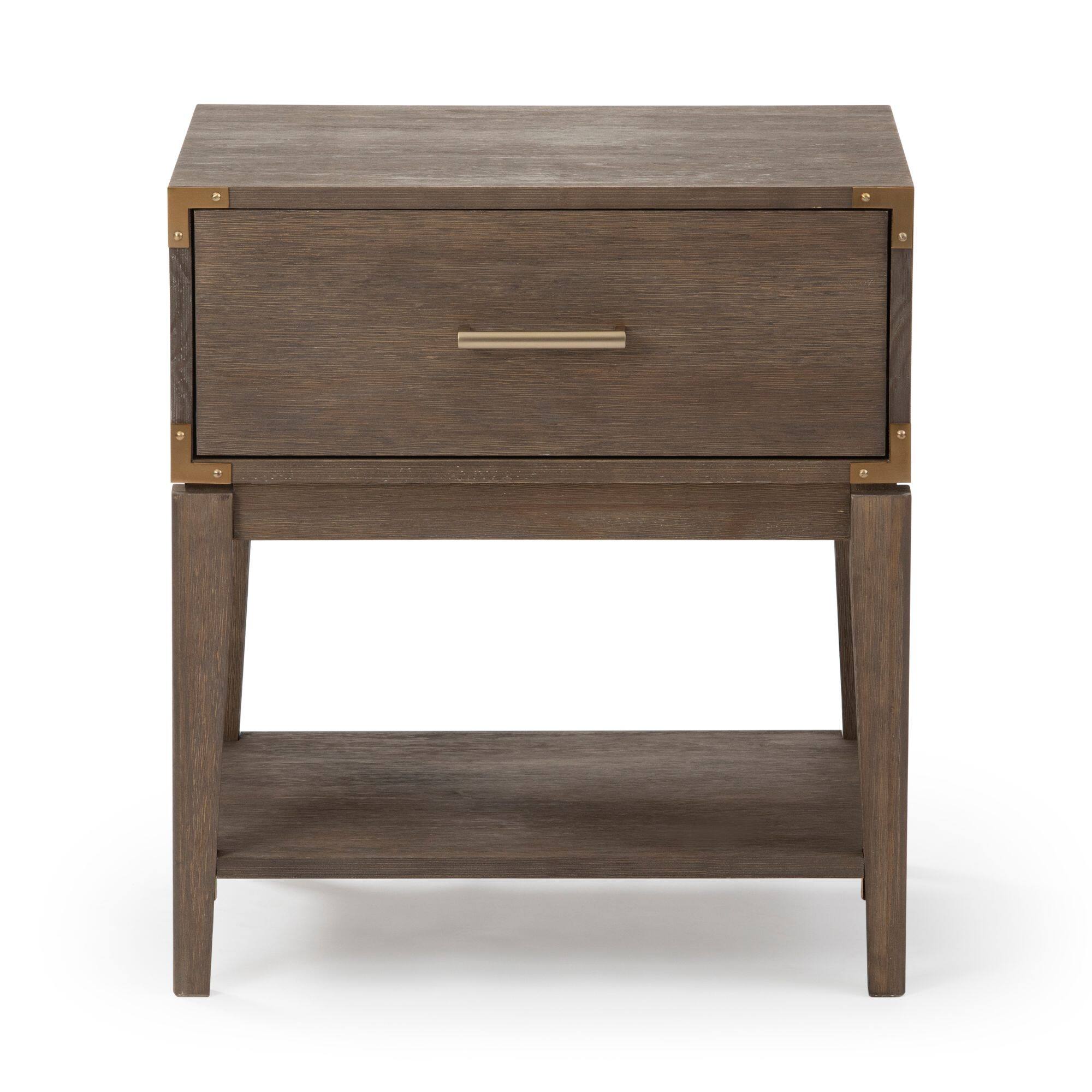 Alt View 2. Plank+Beam - Contempo Nightstand with 1 Drawer, Clay - Clay.