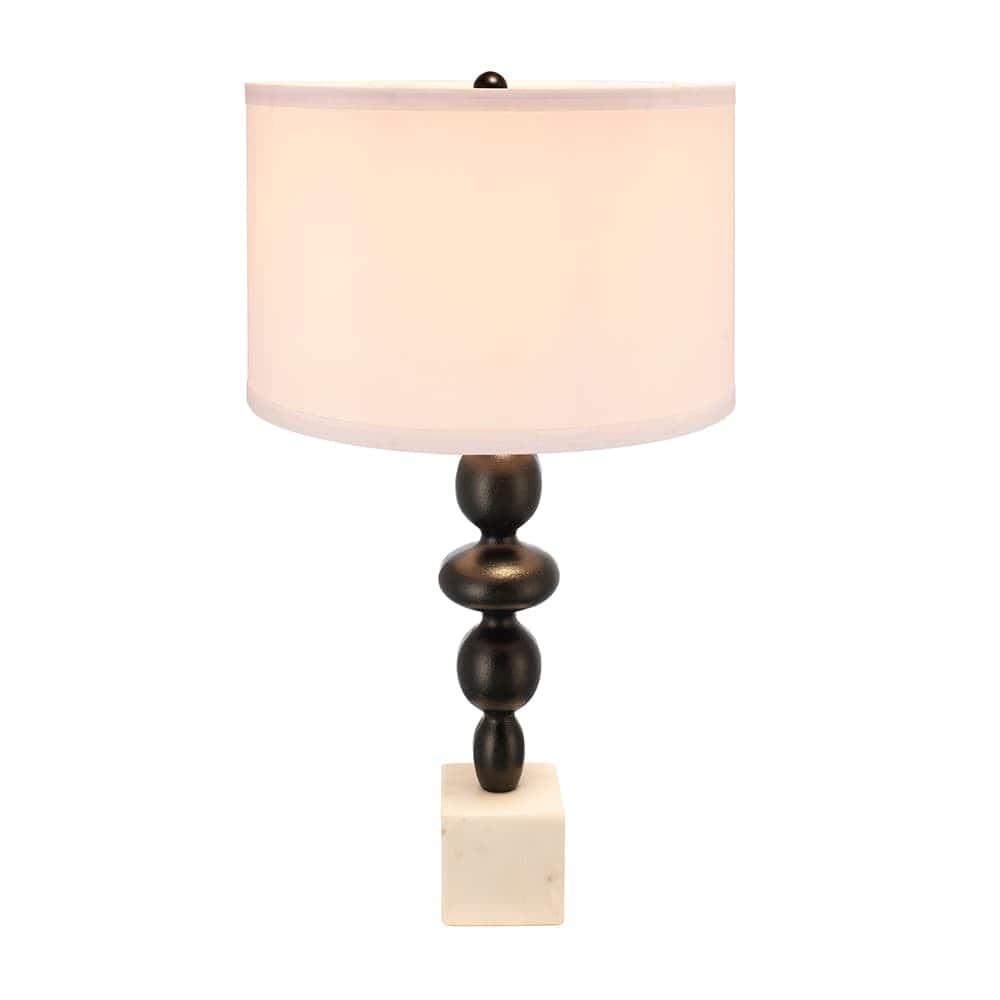 Luckbyte - D15x29.5 Black White Table Lamp Round Four Tiered Body Shade Assembly Required