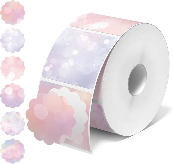 JADENS - 2-Inch Round Thermal Sticker Labels – Self-Adhesive, Waterproof, 750 Labels/Roll - Bubble