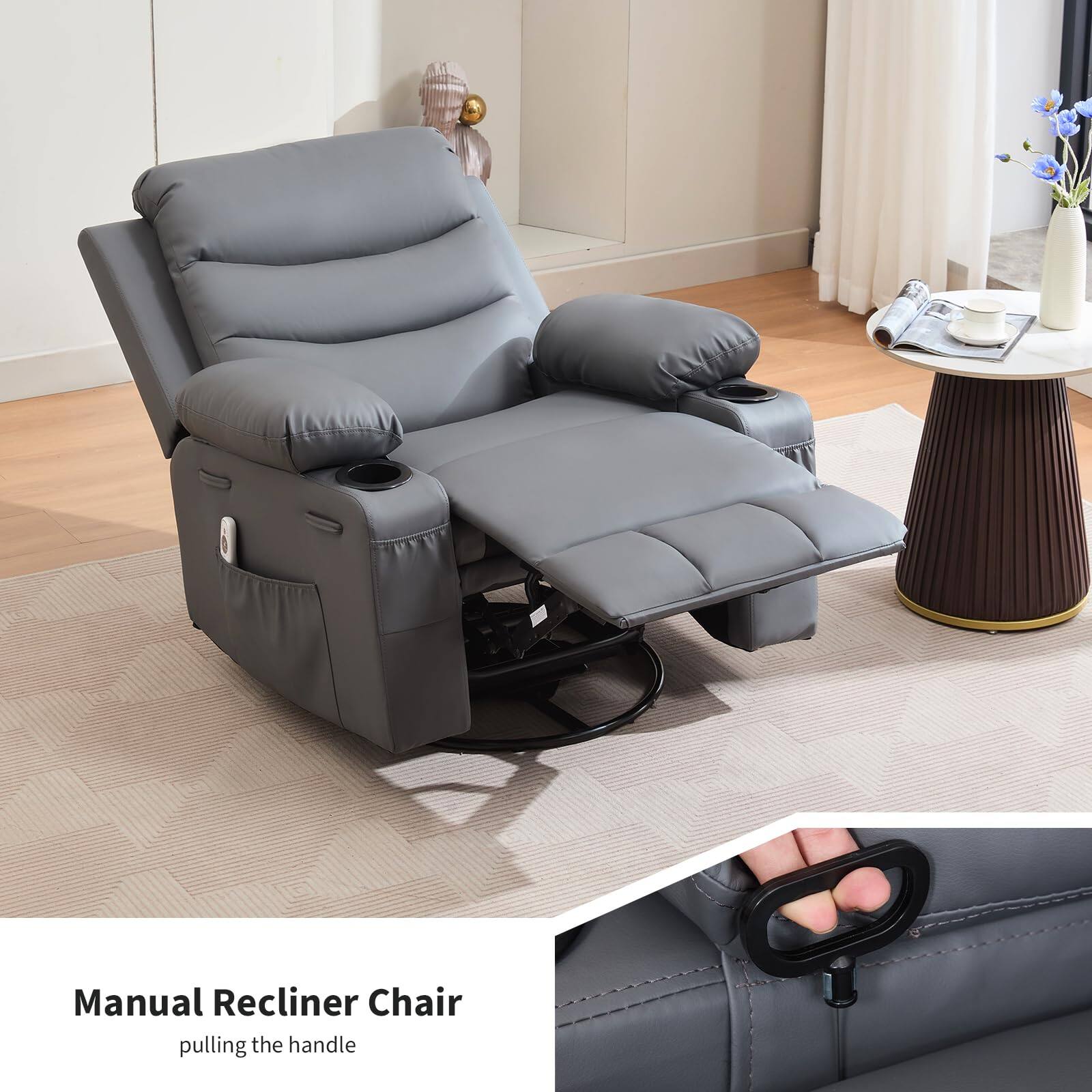Manual Recliner Chair  
pulling the handle