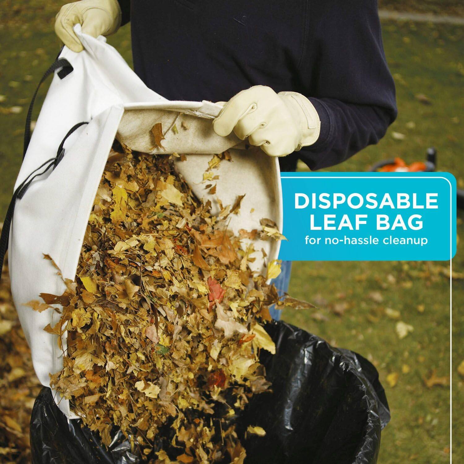 DISPOSABLE LEAF BAG  
for no-hassle cleanup