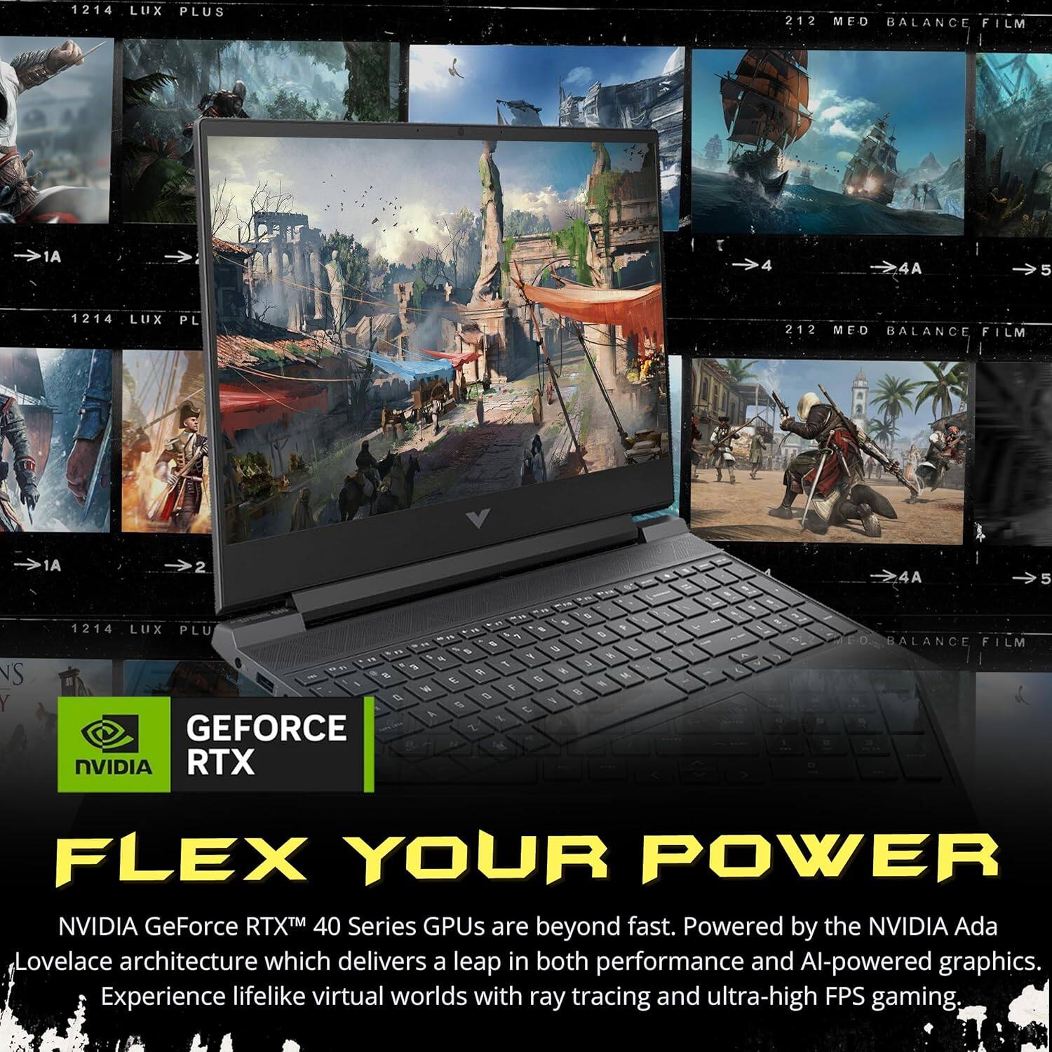 1214 LUX PLUS 212 MED BALANCE FILM 1A -4A >5 5 1214 LUX PL 212 MED BALANCE FILM 1A 2 4A 5 NS Y - S 1214 LUX PLU . , - 1 - i 15 a IN - - + 1 1 1 % & a - 3 % , 5 K W a Y 5 & GEFORCE Z i NVIDIA RTX 10 BALANCE FILM FLEX YOUR POWER NVIDIA GeForce RTXTM 40 Series GPUs are beyond fast. Powered by the NVIDIA Ada Lovelace architecture which delivers a leap in both performance and Al-powered graphics. Experience lifelike virtual worlds with ray tracing and ultra-high FPS gaming,