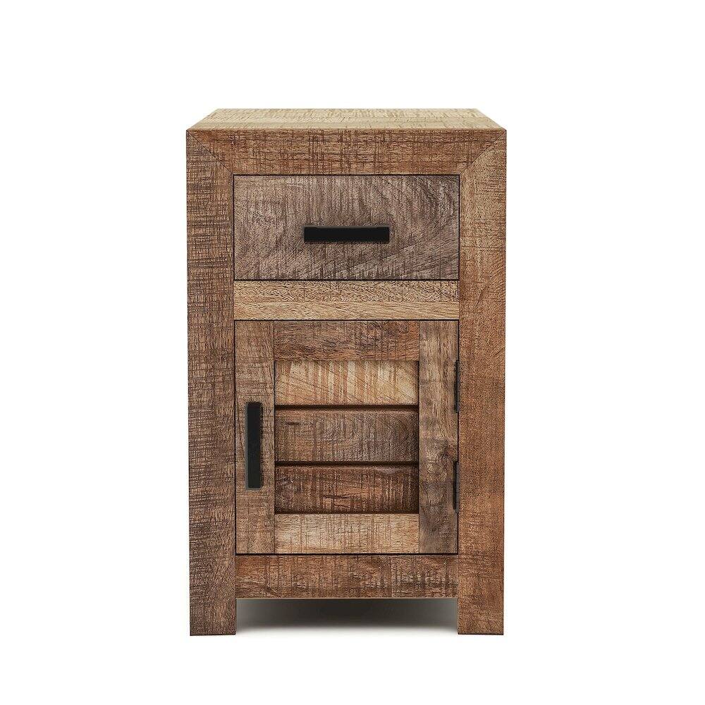 Alt View 1. Furniture of America - Ruga Rustic Solid Wood Storage Side Table in Natural Tone - Brown.