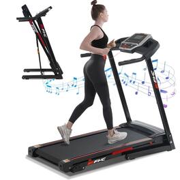 Loheer - Folding Treadmill for Home 3.5HP Portable with Incline - Black