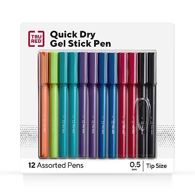 TRU Quick Dry RED Gel Stick Pen  
12 Assorted Pens  
0.5 MM Tip Size