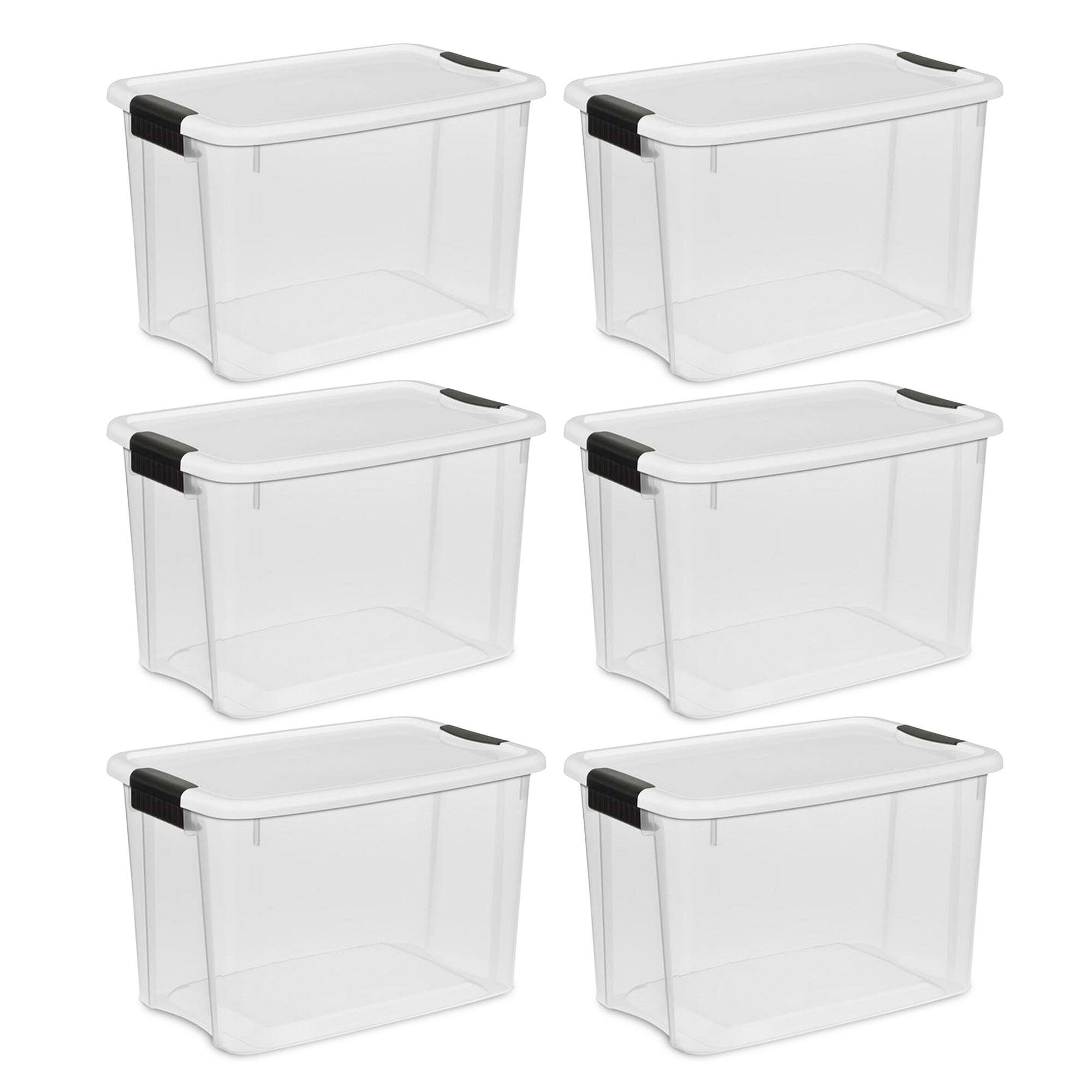 Alt View 7. Sterilite - Sterilite 30 Qt 6-Pack & 18 Qt 6-Pack Clear Plastic Stackable Storage Bin w/ Lid.