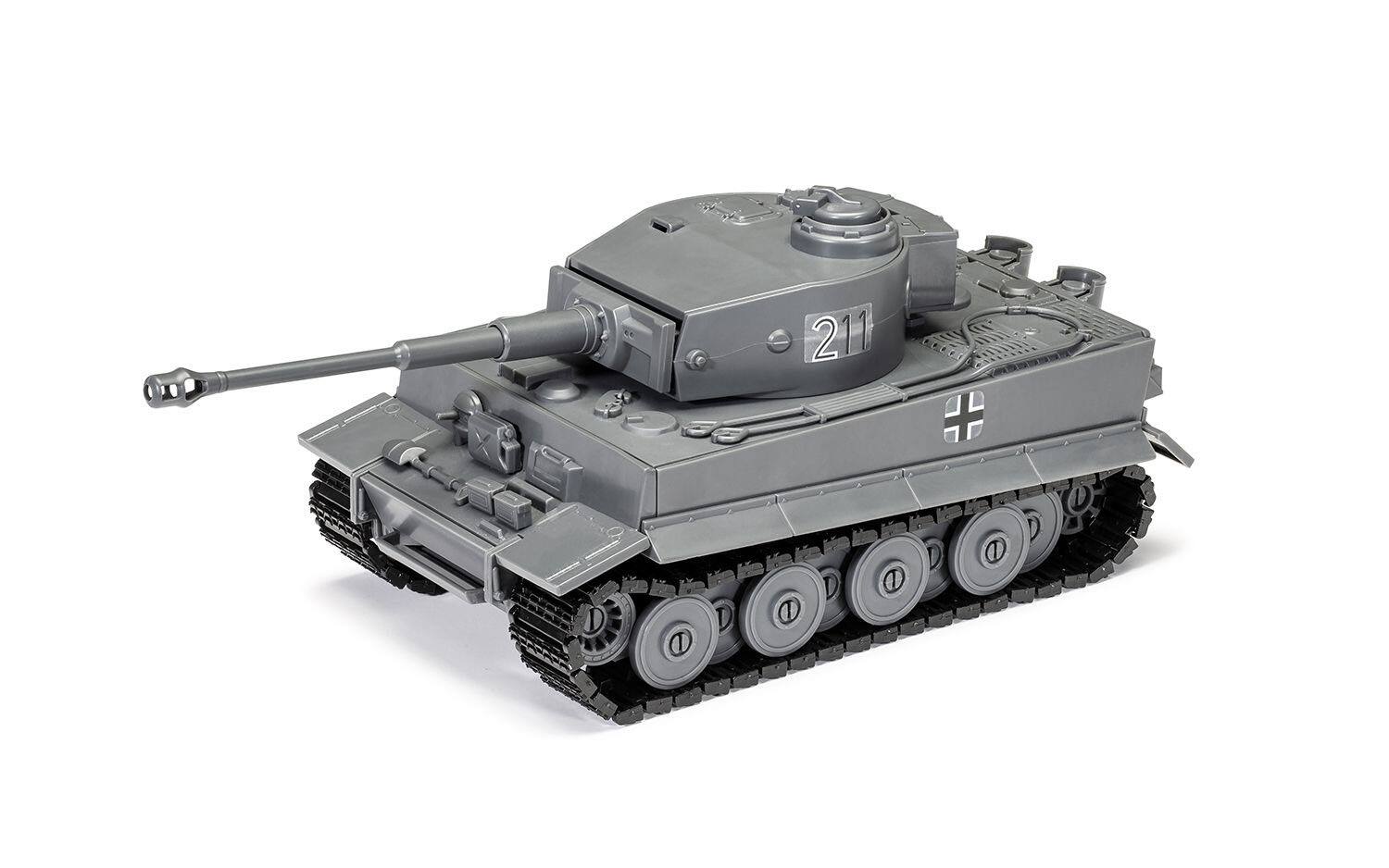 Alt View 3. Airfix - Skill 1 Model Kit Tiger I Tank "German Army" Snap Together Painted Plastic Tank Kit 1/35 Scale by Airfix Quickbuild.