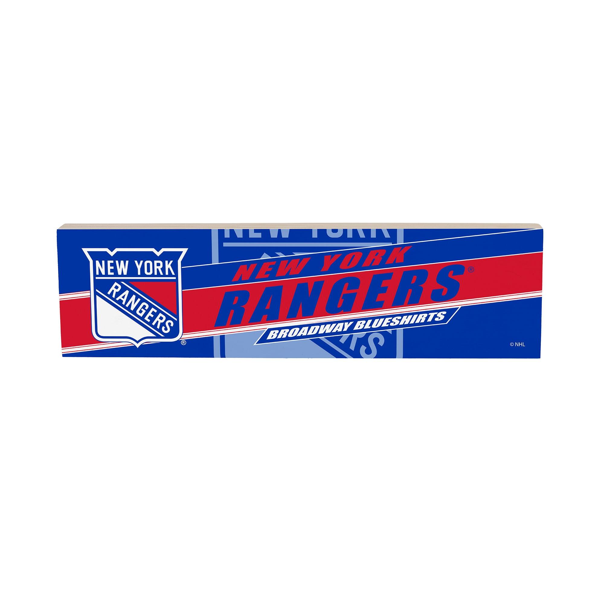New York Rangers 5" x 18" Shadow Logo Wood Mantle Sign