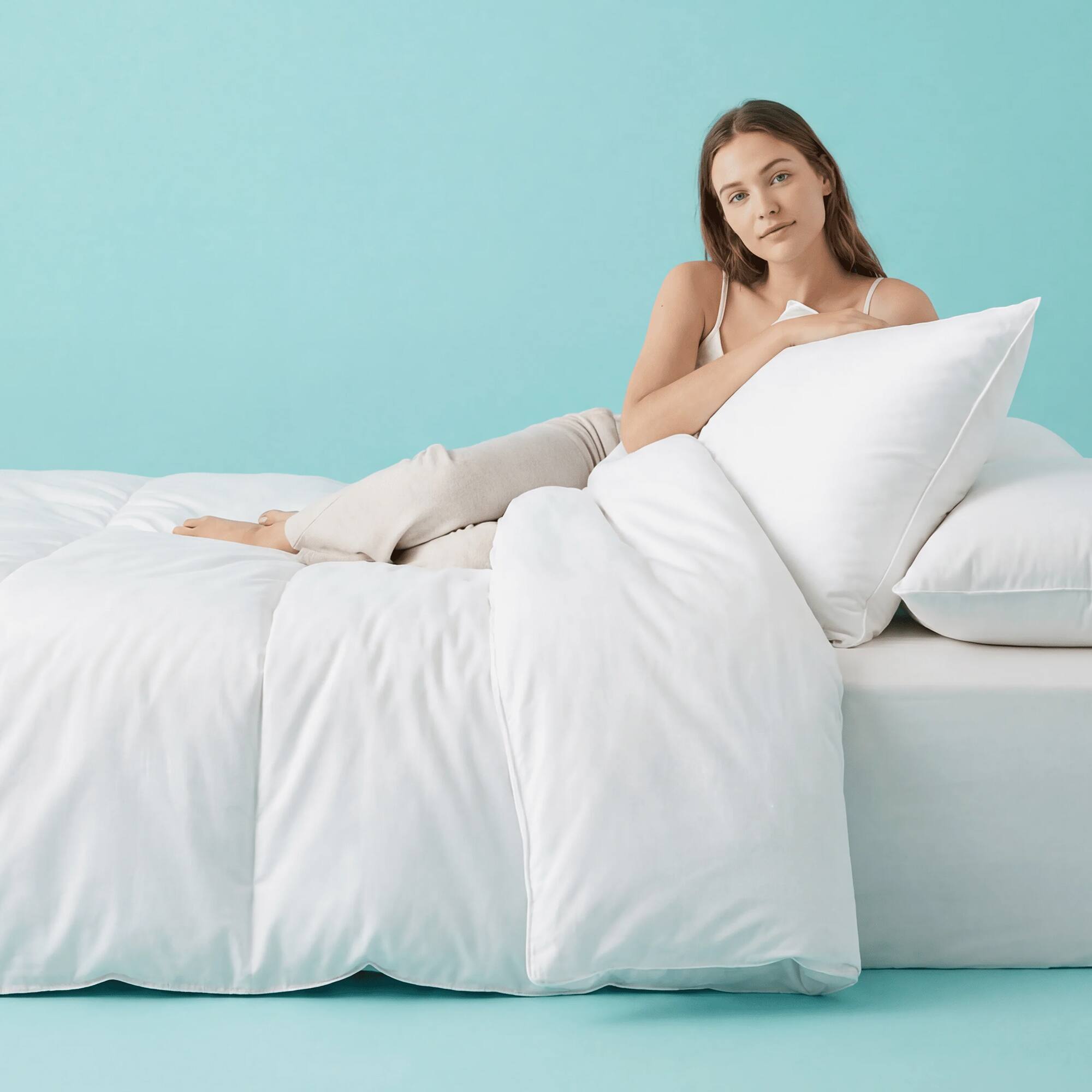 Sleepgram Supima 400 Thread Count Cotton Duvet Cover and Travel Bag ...