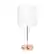 Angle. Limelights - Stick Lamp with USB charging port and Fabric Shade - White/Rose Gold.
