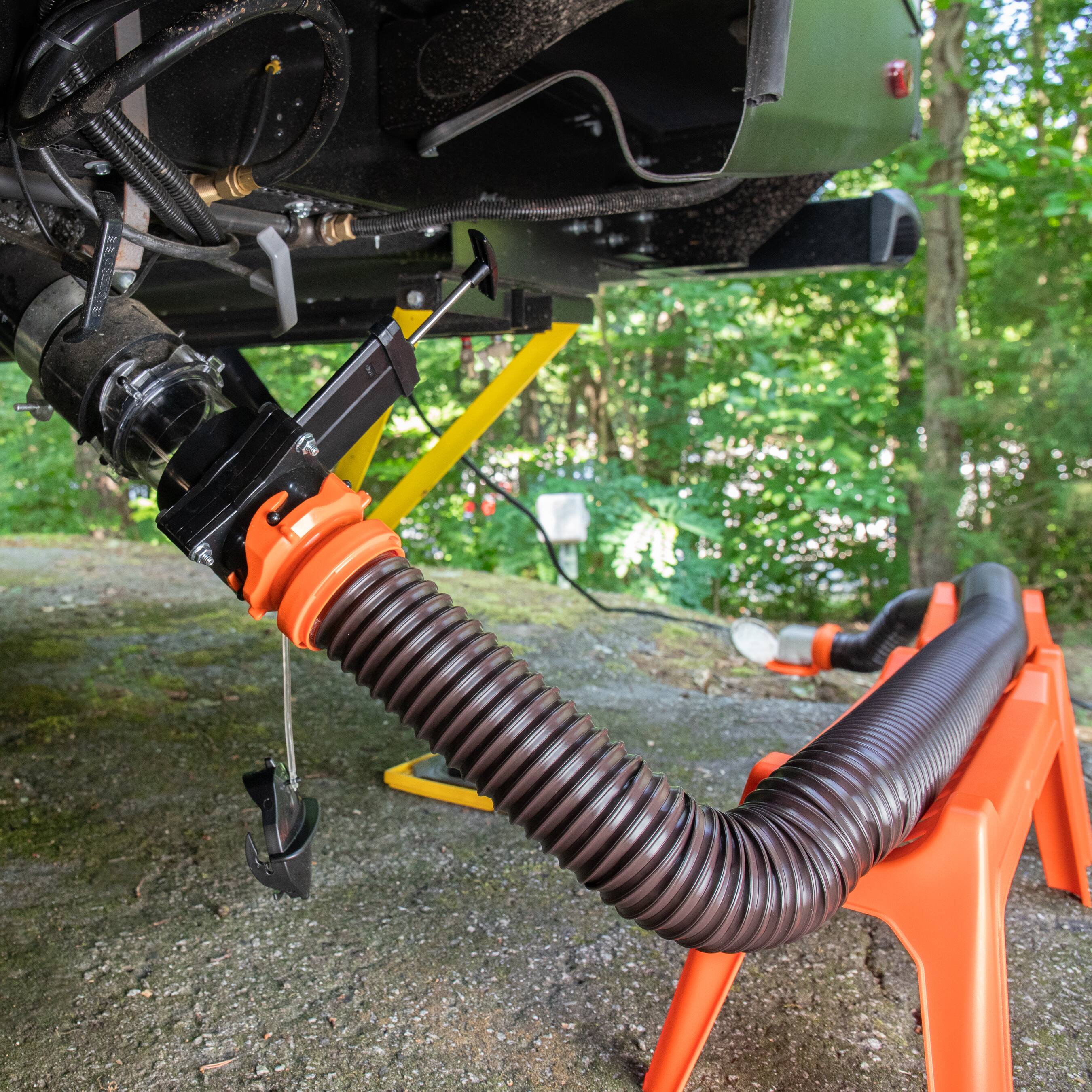 Alt View 6. Camco - Camco Rhino Nesting RV Sewer Hose Support Kit for Stable Drainage, (Set of 5) - Orange.