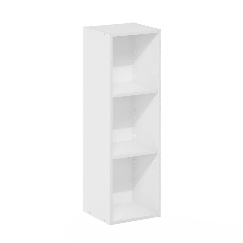 Back. Furinno - FULDA Book Shelf, 3-Tier Narrow Storage Cabinet, Bookcase with 10-In Width Storage Shelf, 9.3 x 9.8 x 31.5 - White.