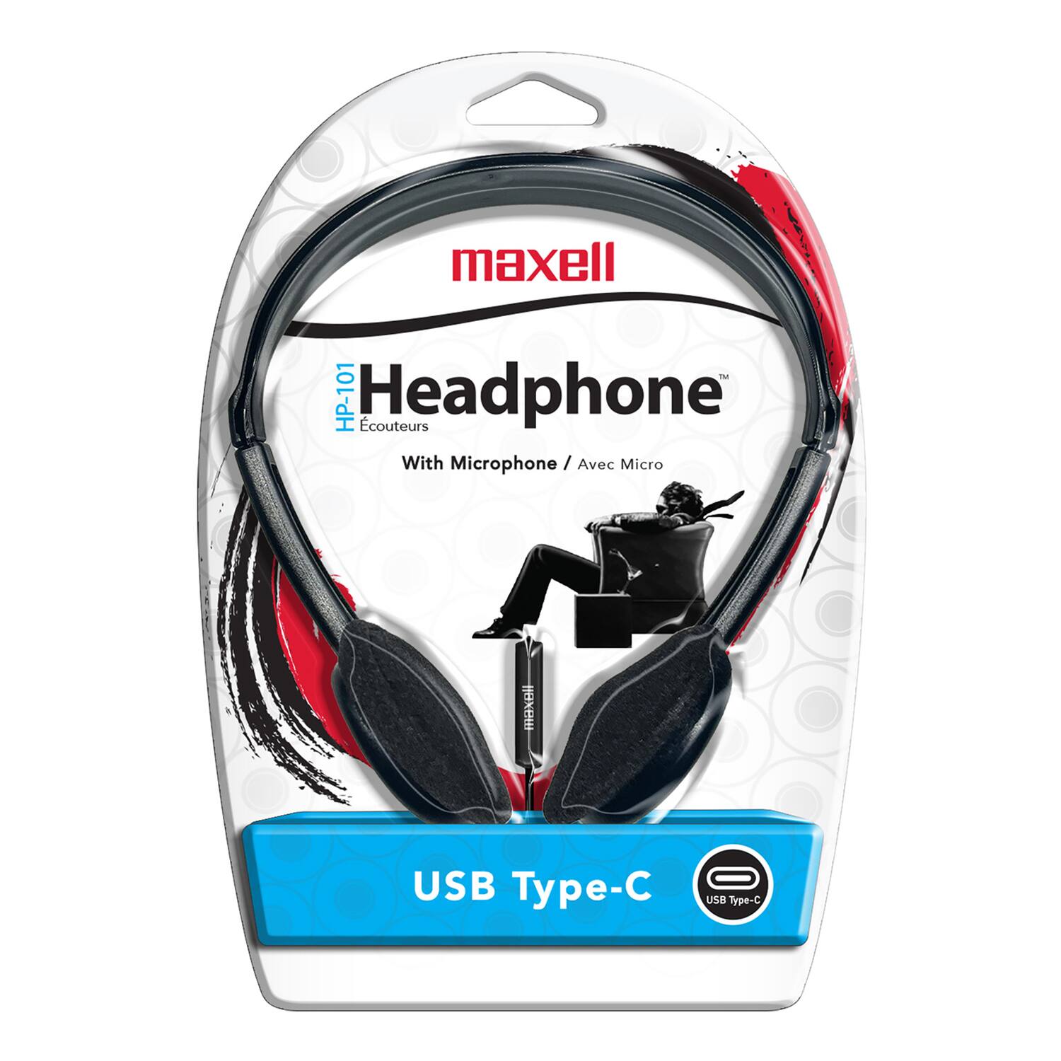 maxell HP-101 Headphone Ecouteurs With Microphone / Avec Micro USB Type-C