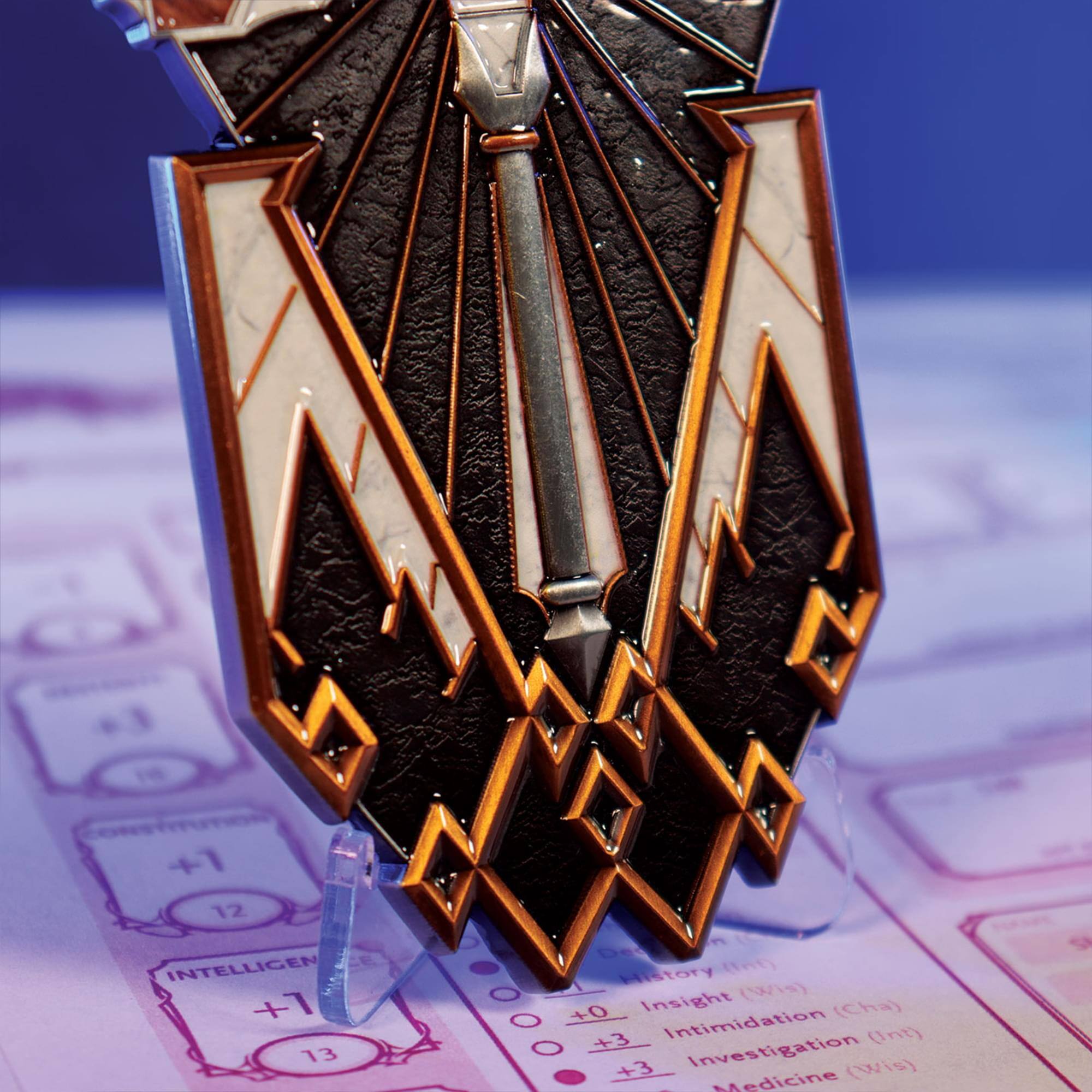 +1 12 INTELLIGENCE  
+1 13 HISTORY (INT)  
+0 INSIGHT (WIS)  
+3 INTIMIDATION (CHA)  
+3 INVESTIGATION (INT)  
+3 MEDICINE (WIS)