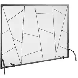 VEVOR - Fireplace Screen Single Panel, Sturdy Iron Mesh Fireplace Screen, 35.6"(L) x28.4"(H) Spark Guard Cover - Black