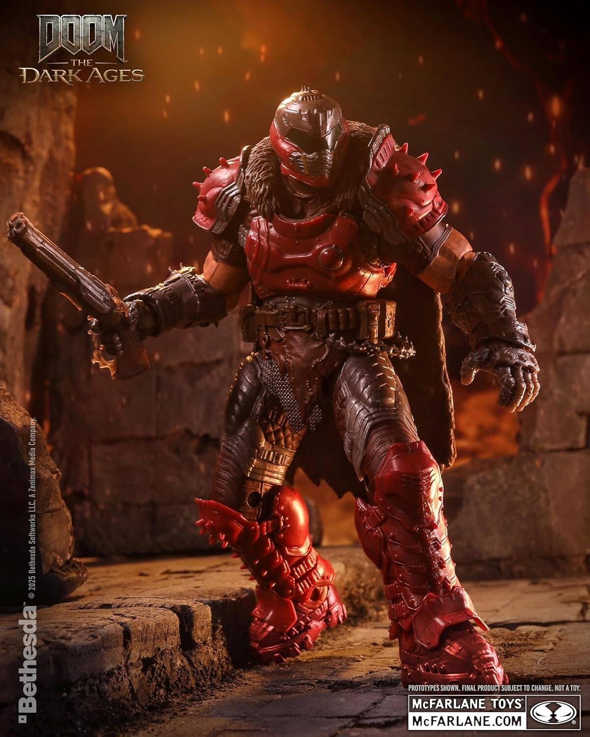 DOOM THE DARK AGES  
© 2025 Bethesda Softworks, a ZeniMax Media, LLC.  
"Bethesda"  
PROTOTYPES SHOWN. FINAL PRODUCT SUBJECT TO CHANGE. NOT A TOY.  
McFARLANE TOYS  
McFARLANE.COM