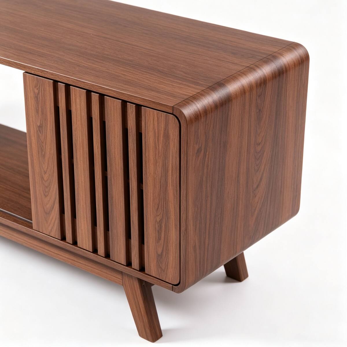 Alt View 4. Loheer - Loheer 78 inch electric fireplace tv stand for 85 inch tv, Walnut - Walnut.