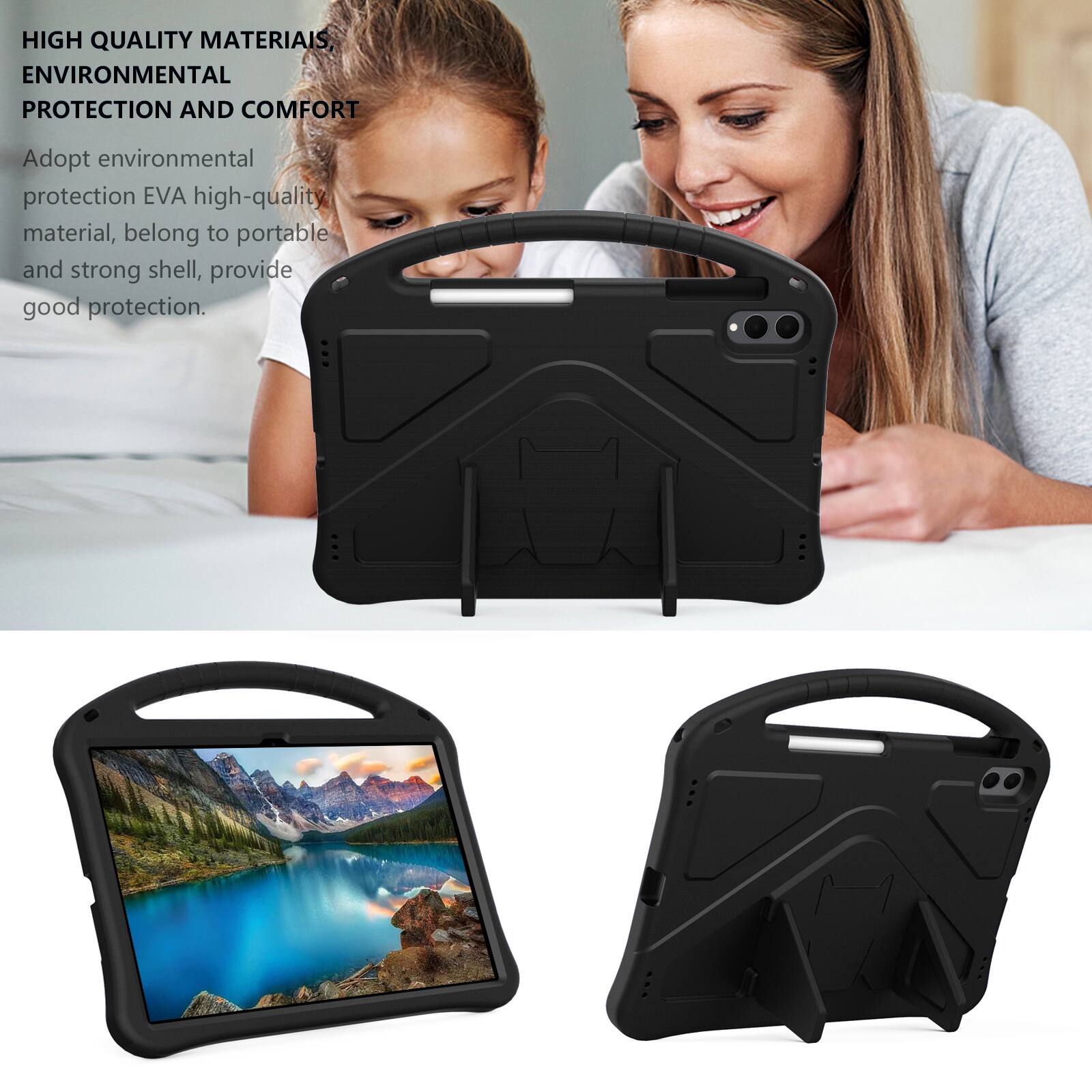 HIGH QUALITY MATERIALS, ENVIRONMENTAL PROTECTION AND COMFORT

Adopt environmental protection EVA high-quality material, belong to portable and strong shell, provide good protection.