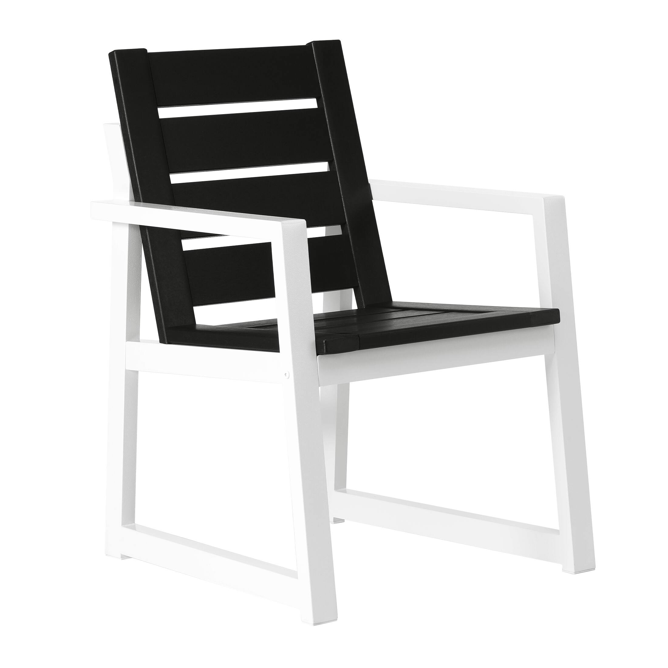 Alt View 1. WestinTrends - WestinTrends Cape May 7-Piece HDPE Outdoor Furniture Patio Dining Table With Umbrella Hole and Chairs Set For 6 - Black.