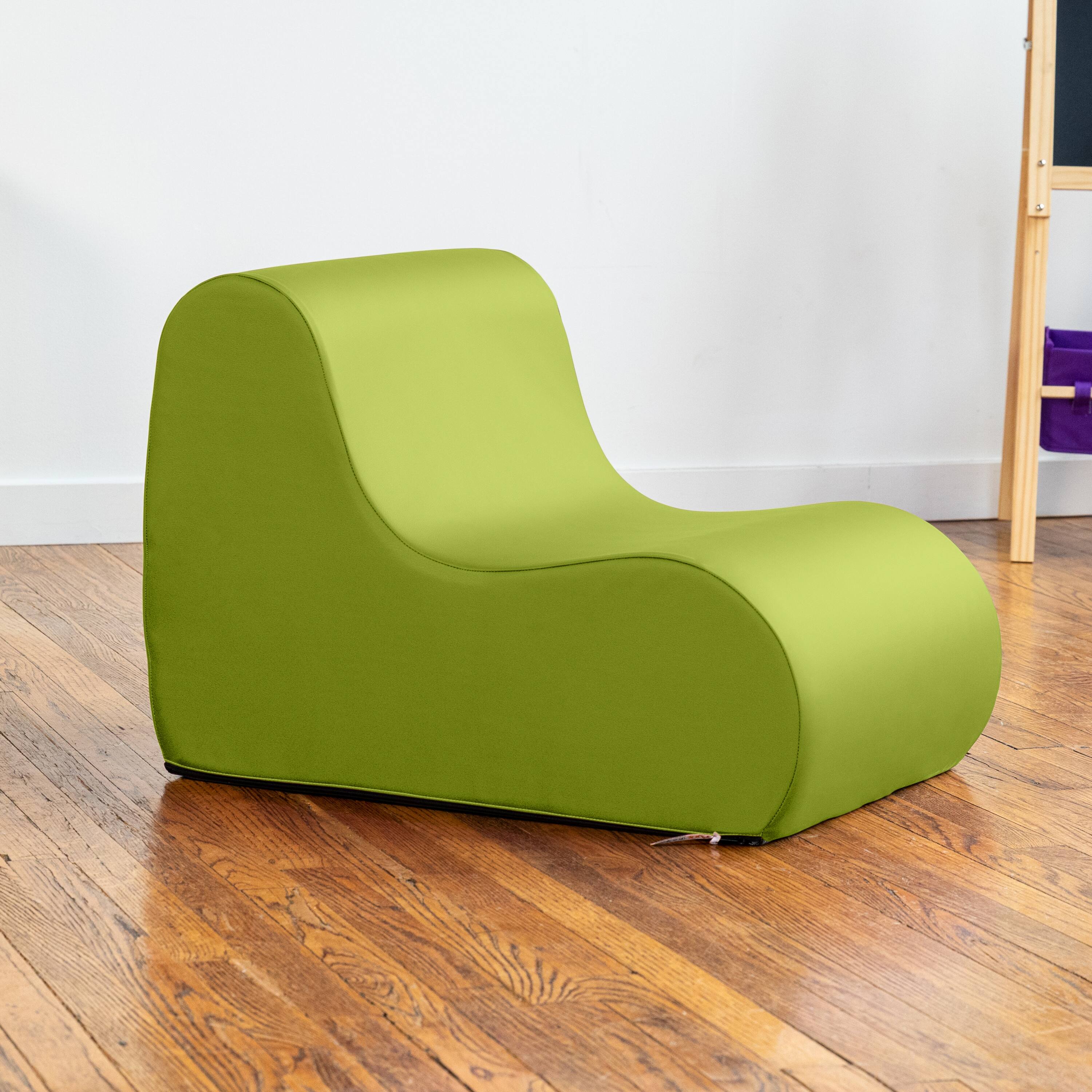 Alt View 1. Jaxx - Jaxx Midtown Small Classroom Soft Foam Chair - Premium Vinyl Cover, Green - Green.