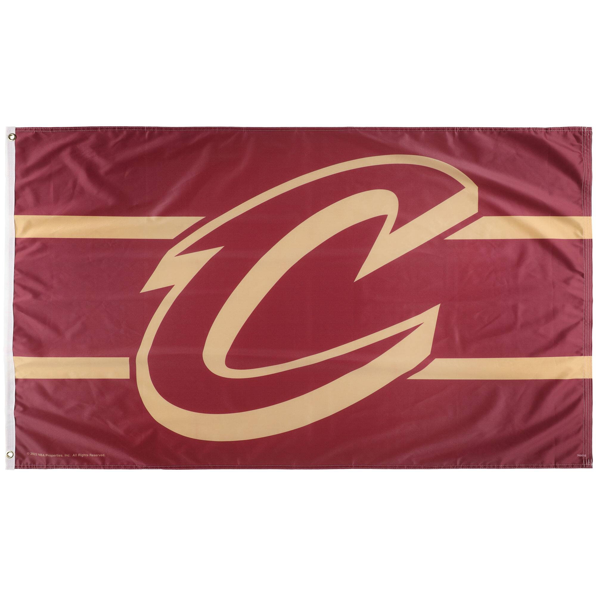 Front. WinCraft - Cleveland Cavaliers 3' x 5' Horizontal Stripe Deluxe Single-Sided Flag - Multicolor.