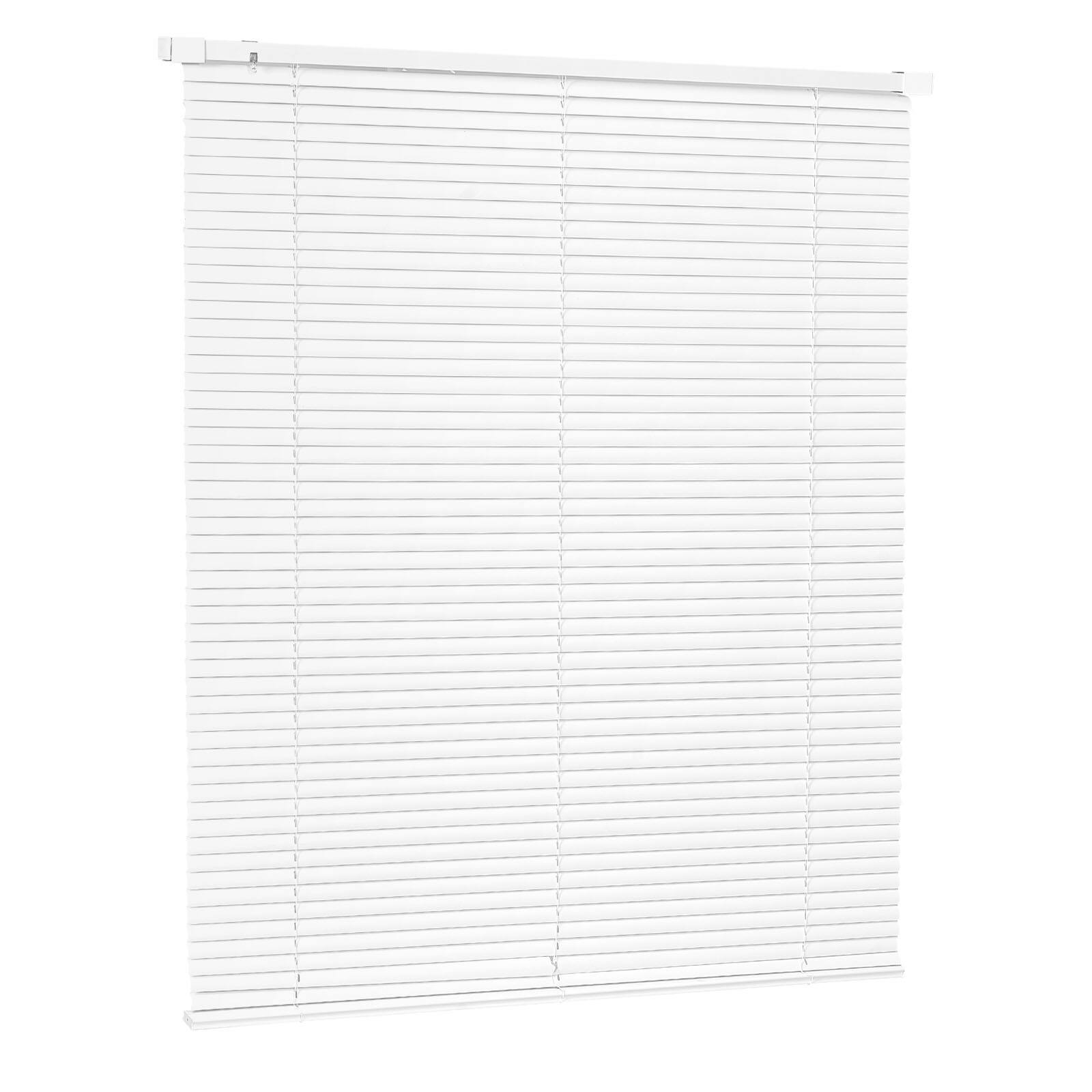 Alt View 5. VEVOR - Mini Blinds, 43.3" W x 48" H, 1" Slat Size, Cordless Horizontal Light Filtering No-Drill Mini Blind for Indoor Windows - White.