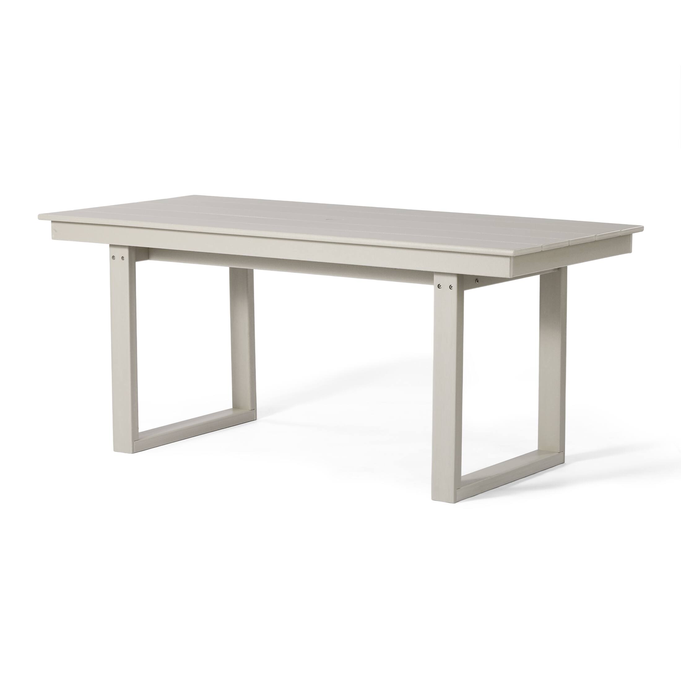 Back. WestinTrends - WestinTrends Paloma 7-Piece Modern HDPE Outdoor Patio Dining Table Set With Umbrella Hole - Sand.