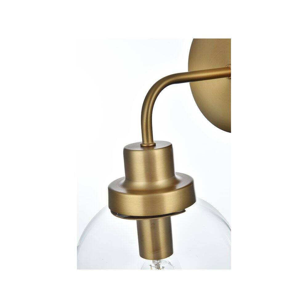 Alt View 1. Living District - Hanson 6 inch Wall Sconce in Satin Gold - Satin Gold And Clear.