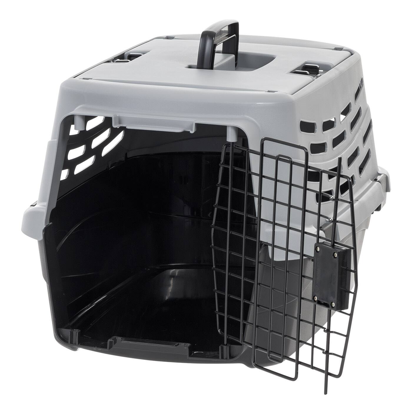 Alt View 2. IRIS USA - IRIS USA Small Pet Travel Carrier with Front and Top Access, Black/Gray.