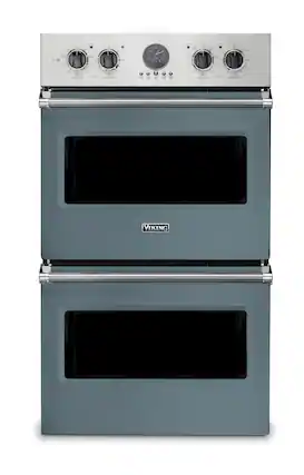 Front. Viking - 30" Viking Professional 5 Series Built-In Double Electric Convection Wall Oven - November Sky - November Sky.