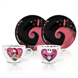 Disney - The Nightmare Before Christmas Bone China Teacup and Saucer | Set of 2 - Purple