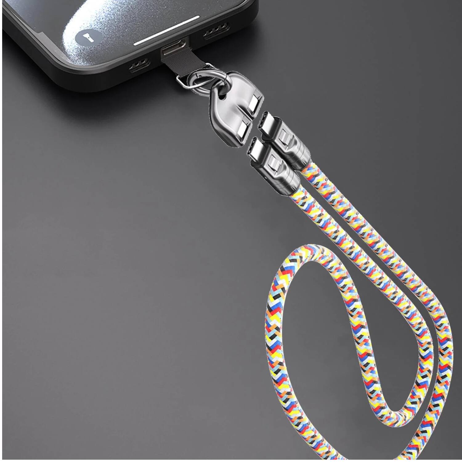 Left. Stock Preferred - 3P Experts PD240W USB-C Lanyard Data Cable - Pink.