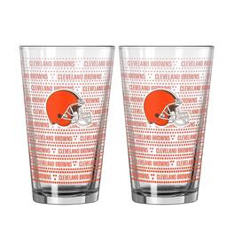 Logo Brands - Cleveland Browns Two-Pack Chant Fade 16oz. Pint Glass Set - Multicolor