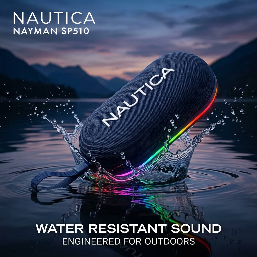 NAUTICA NAYMAN SP510  
NAUTICA  
WATER RESISTANT SOUND  
ENGINEERED FOR OUTDOORS