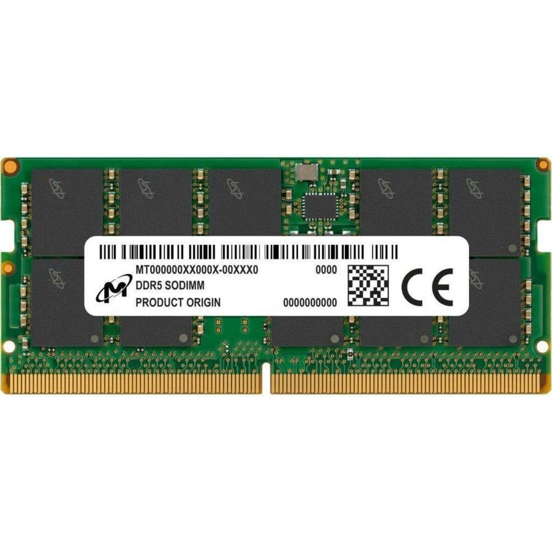 Micron Technology - mtc10c1084s1tc48br 16gb ddr5-4800 ecc sodimm memory - Green