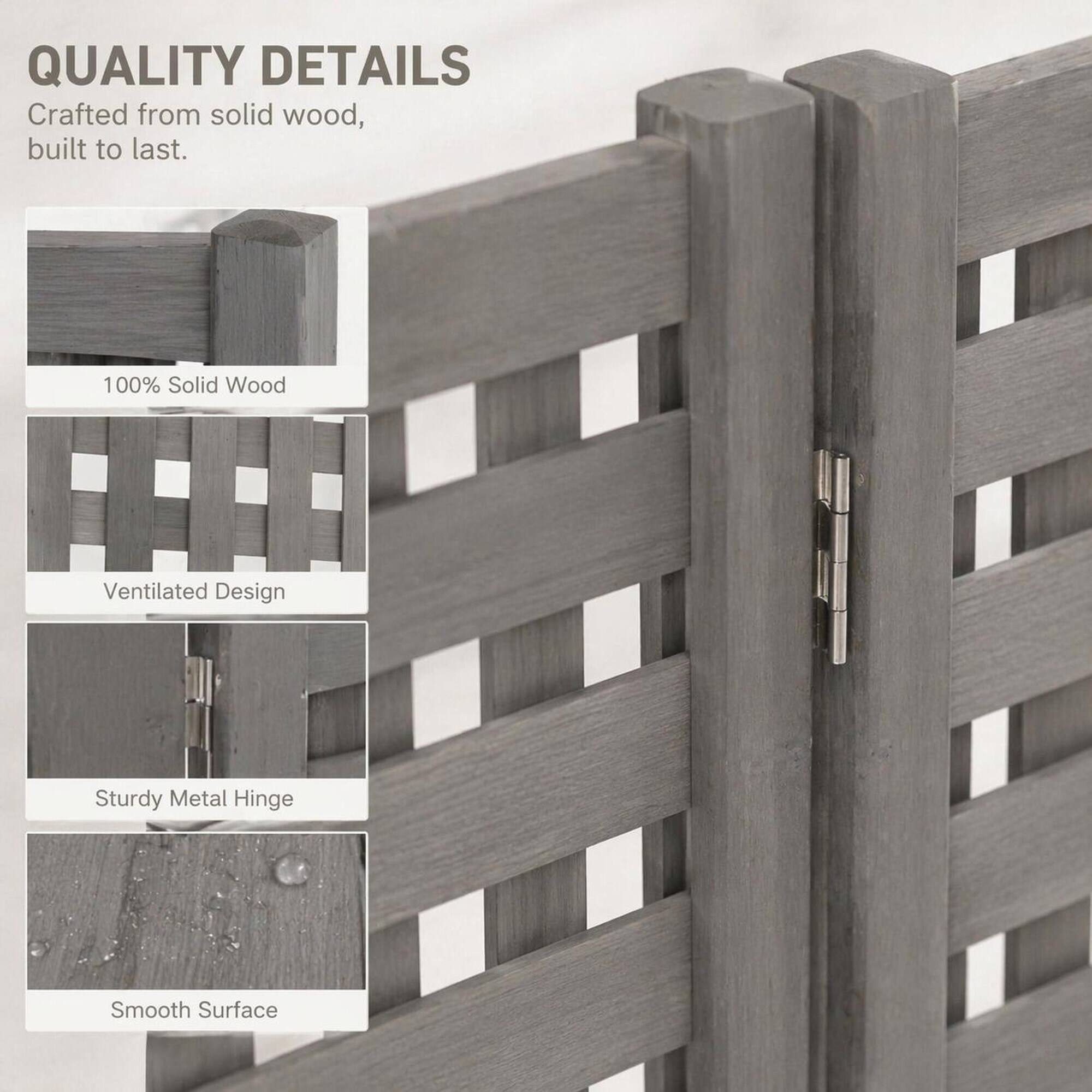 QUALITY DETAILS  
Crafted from solid wood, built to last.  
100% Solid Wood  
Ventilated Design  
Sturdy Metal Hinge  
Smooth Surface