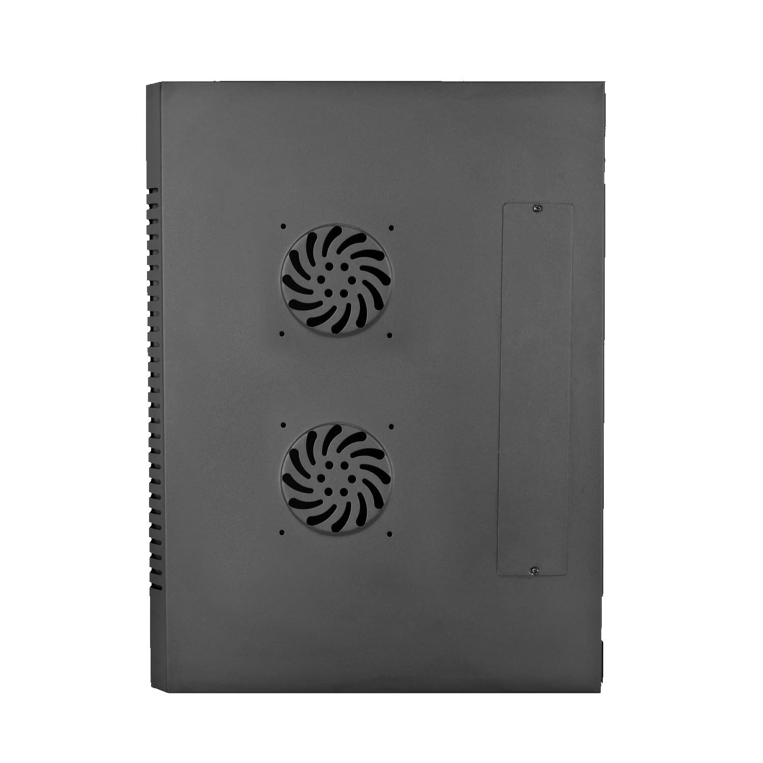 Alt View 5. V7 - RMWC6U-1N 6U Wall-Mount Rack Cabinet, Preassembled, Vented Door, Adjustable Rails, Cold-Rolled Steel, 5-Year Warranty - Black.