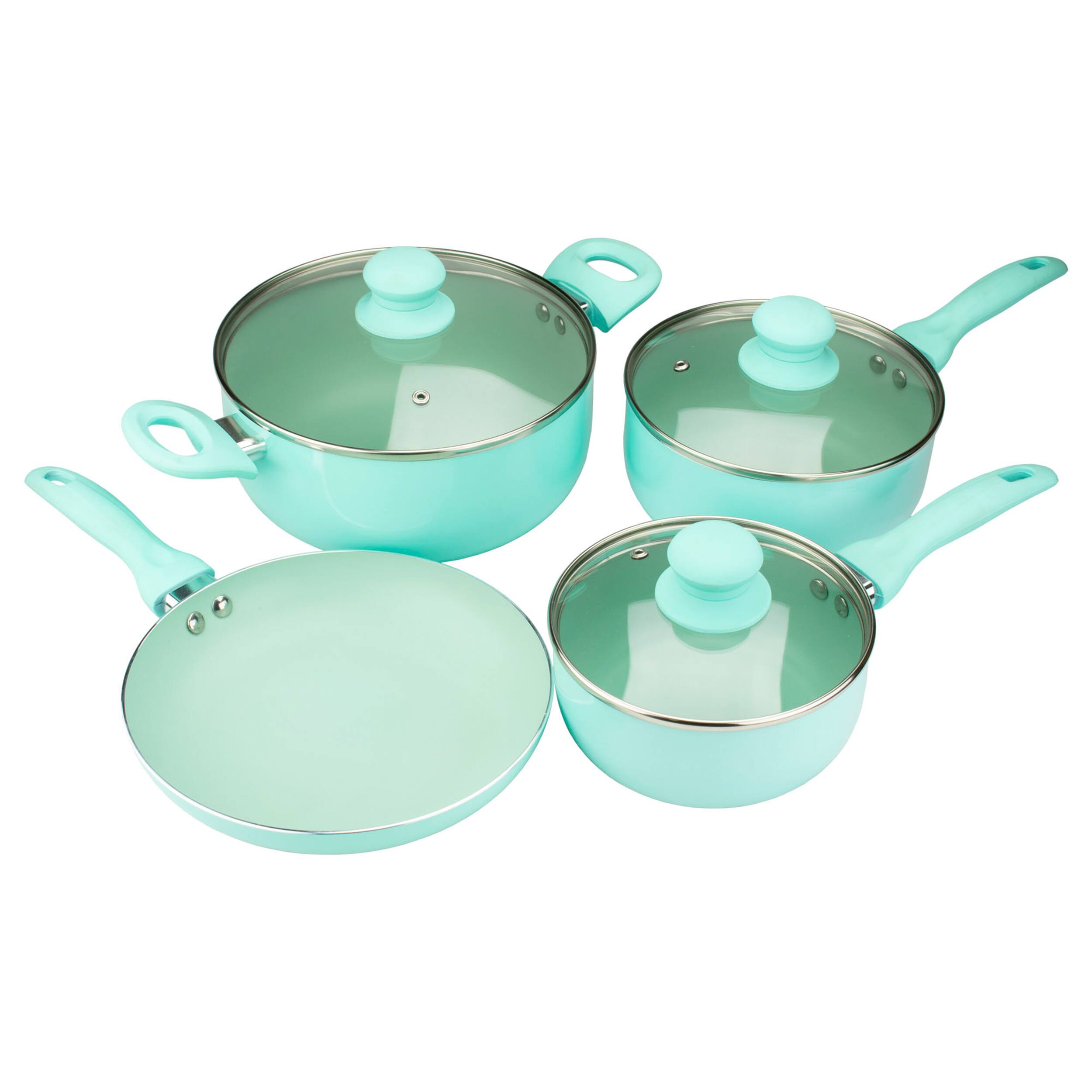 Alt View 4. Brentwood - Brentwood 7 Piece Nonstick Aluminum Cookware Set in Blue - Blue.