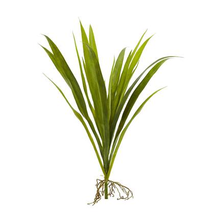 Front. BreeBe - 15" Grass Artificial Plant (Set of 6) - Green.