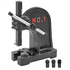 Front. VEVOR - Arbor Press, 1 Ton Manual Arbor Press, 5.9" Maximum Height, Cast Iron Heavy-duty Manual Desktop Arbor Press - Black.